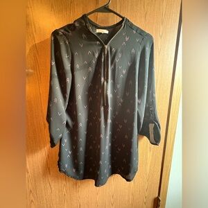 Maurices Black Top with Pink Pattern